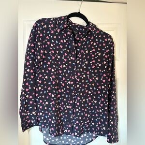 Rails Kate Corazon Navy Heart Print Blouse